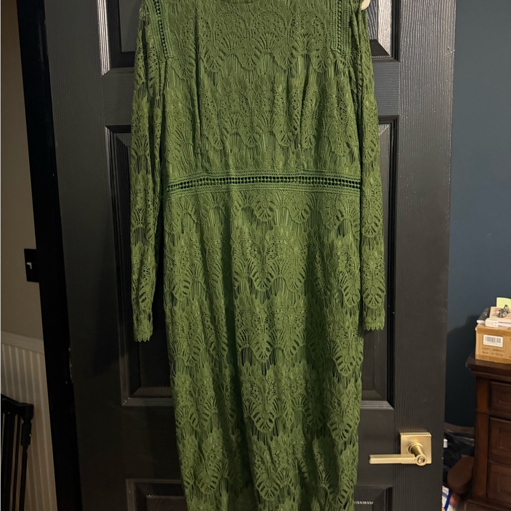 Elegant Green Lace Dress